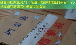 隆昌市档案查询入口_隆昌市档案精准查找平台：个人档案退回原籍后如何查询的指南