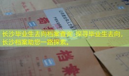 长沙毕业生去向档案查询_探寻毕业生去向，长沙档案助您一路探索。