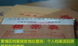 黄埔区档案接收地址查询：个人档案退回原籍后如何查询