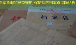 档案查询的权益维护_保护您的档案查询隐私权