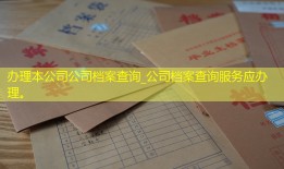 办理本公司公司档案查询_公司档案查询服务应办理。