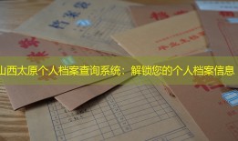 山西太原个人档案查询系统：解锁您的个人档案信息