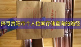 探寻贵阳市个人档案存储查询的路径