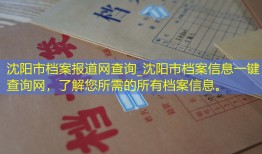 沈阳市档案报道网查询_沈阳市档案信息一键查询网，了解您所需的所有档案信息。