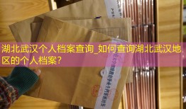 湖北武汉个人档案查询_如何查询湖北武汉地区的个人档案？