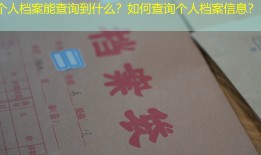 个人档案能查询到什么？如何查询个人档案信息？