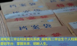 湖南高三毕业档案查询系统_湖南高三毕业生个人档案查询平台：掌握未来，明晰人生。