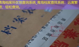 青海档案所在地查询系统_青海档案查找系统：远离繁琐，轻松查询。