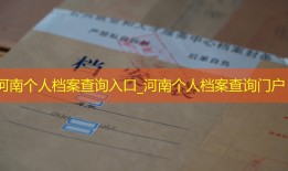 河南个人档案查询入口_河南个人档案查询门户