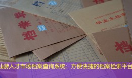 仙游人才市场档案查询系统：方便快捷的档案检索平台
