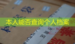 本人能否查询个人档案