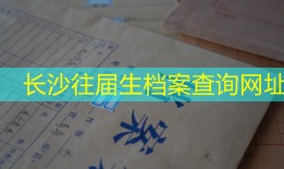 长沙往届生档案查询网址