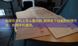 档案在手机上怎么查询到_获得名下档案的快捷方法：利用手机查询。