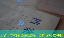 江汉大学档案查询系统：查档案轻松便捷