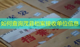 如何查询茂县档案接收单位信息