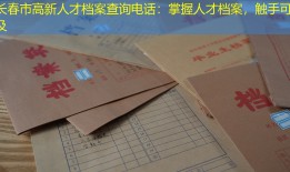 长春市高新人才档案查询电话：掌握人才档案，触手可及
