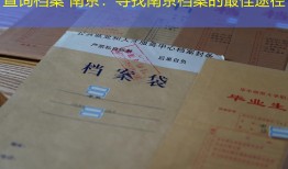 查询档案 南京：寻找南京档案的最佳途径