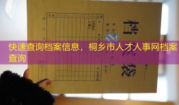 快速查询档案信息，桐乡市人才人事网档案查询