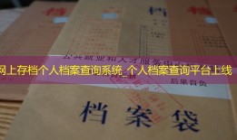 网上存档个人档案查询系统_个人档案查询平台上线