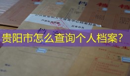 贵阳市怎么查询个人档案？