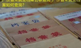 广东省未就业档案去哪查询_广东省未就业档案如何查询？