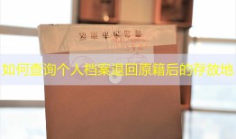 如何查询个人档案退回原籍后的存放地