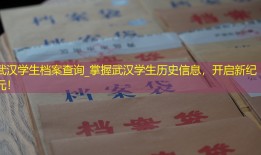 武汉学生档案查询_掌握武汉学生历史信息，开启新纪元！