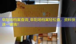 阜阳场档案查询_阜阳场档案轻松查，资料快速一键搞！