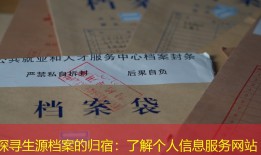 探寻生源档案的归宿：了解个人信息服务网站