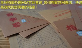 泉州档案办理网站官网查询_泉州档案官网查询：快速高效找到您需要的档案！