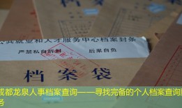成都龙泉人事档案查询——寻找完备的个人档案查询服务