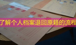 了解个人档案退回原籍的流程