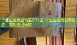 毕业生档案查询显示转出_毕业生档案查看进度：顺利完成转移