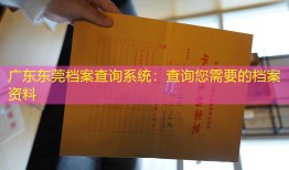 广东东莞档案查询系统：查询您需要的档案资料