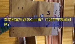 查询档案失败怎么回事？可能存在哪些问题？