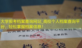 大学报考档案查询网站_高校个人档案查询平台，轻松掌握档案信息！