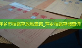萍乡市档案存放地查询_萍乡档案存储查询