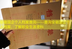 安徽国企个人档案查询——查询安徽国企个人档案，了解职业生涯资料