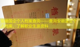 安徽国企个人档案查询——查询安徽国企个人档案，了解职业生涯资料