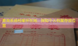 查询系统档案所在地：探知个人档案存放位置