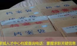 蒙城人才中心档案查询电话：掌握求职关键信息