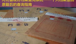 河北省政府档案查询系统——个人档案退回原籍后的查询指南