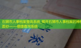 石狮市人事档案查询系统_揭开石狮市人事档案的神秘面纱——便捷查询系统