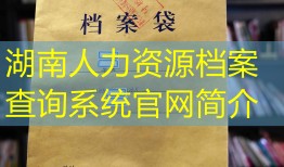 湖南人力资源档案查询系统官网简介
