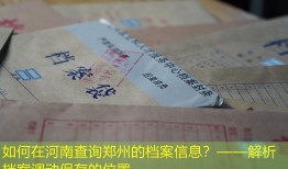 如何在河南查询郑州的档案信息？——解析档案调动保存的位置