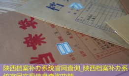 陕西档案补办系统官网查询_陕西档案补办系统官网实现信息查询功能。