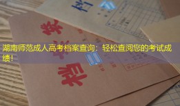 湖南师范成人高考档案查询：轻松查阅您的考试成绩！