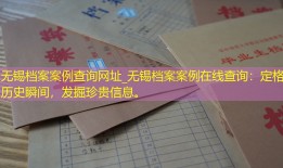 无锡档案案例查询网址_无锡档案案例在线查询：定格历史瞬间，发掘珍贵信息。