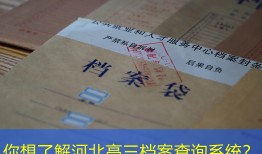 你想了解河北高三档案查询系统？