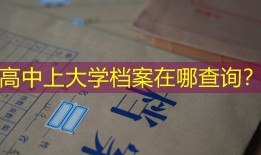 高中上大学档案在哪查询？
